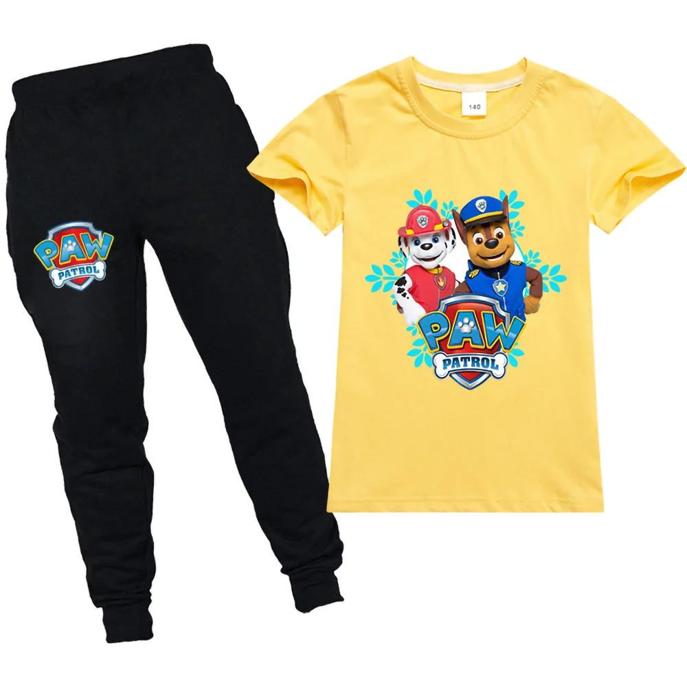 PAW PATROL Girls Sets Short Sleeve Tracksuit For 2-16 Years old Boys Clothes Sport Suit Kids |