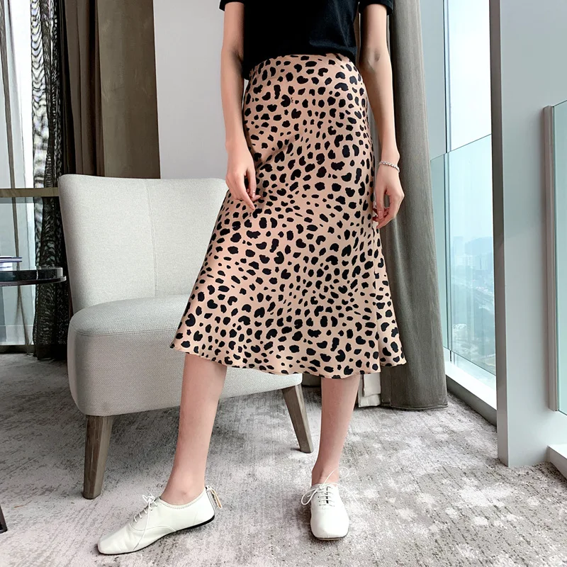 Женская миди юбка Дикие Вещи Леопардовый принт сексуальный Эластичный Высокая