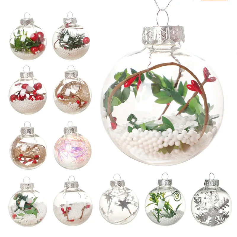 

DIY Christmas Hollow Ball Decoration Ball Paintable Christmas Decoration Ornament Ransparent Ball Candy Packaging Box