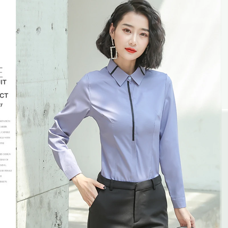 

Korean Fashion Chiffon Women Blouses Solid Vintage Long Sleeve Office Lady Shirt and Blouse Loose White Womens Tops