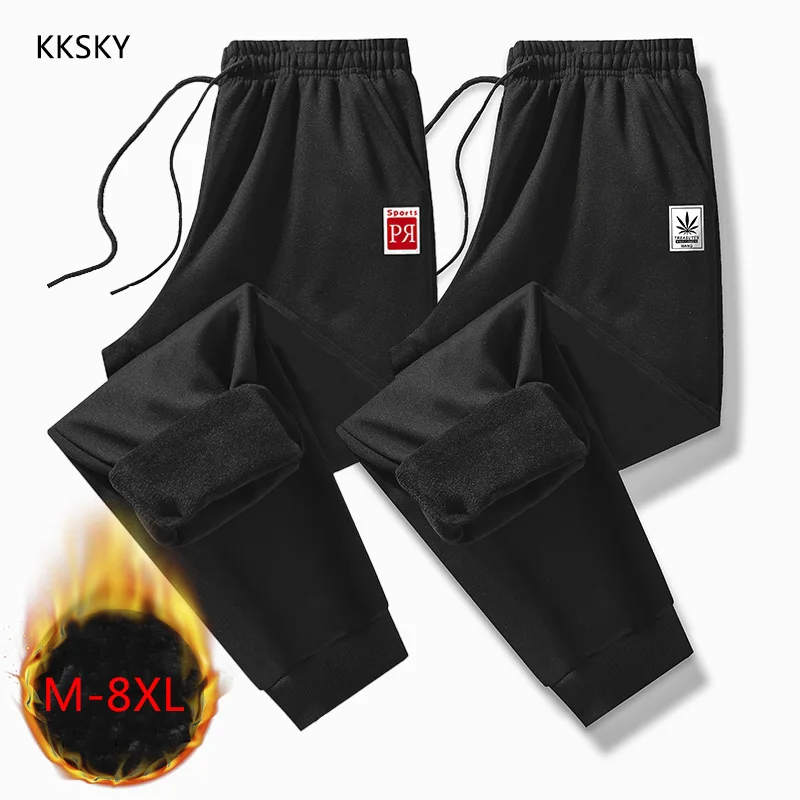 Джоггеры KKSKY спортивные штаны мужские Зимние флисовые брюки для мужчин