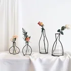 Держатель для ваза для цветов и растений из железной лески в стиле ретро, подставка для бутылок с орнаментом, настольный цветочный горшок в скандинавском стиле, железная ваза, домашний декор