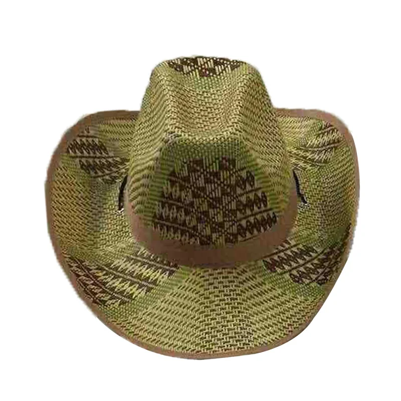 2019 new Summer sun protection hat cowboy Leisure novelty straw men's sunshade shade three grass braided sunhat | Аксессуары для