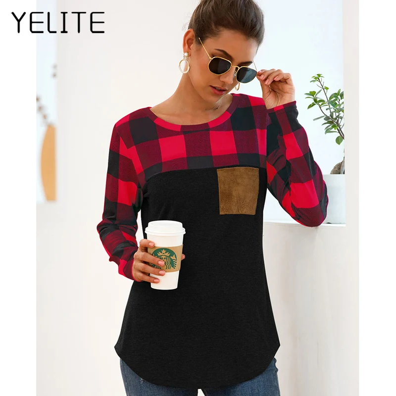 YELITE 2020 зимняя женская футболка модная одежда с круглым вырезом Повседневная