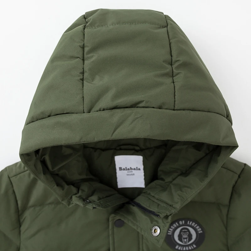 Детский длинный пуховик для мальчиков модная теплая зимняя куртка на утином пуху