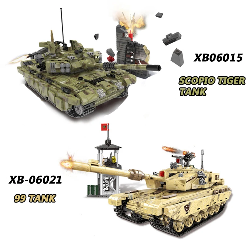 Xingbao Military Army Series Assembly Scorpio Tiger Tank And Type 99 Sets Building Blocks MOC Bricks Educational Toys Gifts | Игрушки и