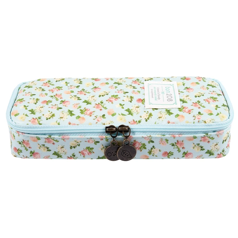 Чехол карандаш сумка для ручек косметичка на молнии офисный Органайзер с розами