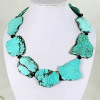 fashion natural huge turquoise stone necklace lady gift hang wedding women gift chic