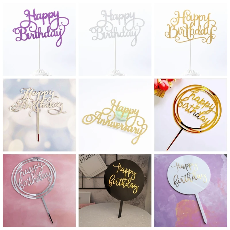 Торт Топпер с днем рождения товары для вечеринок кекс День Рождения украшения