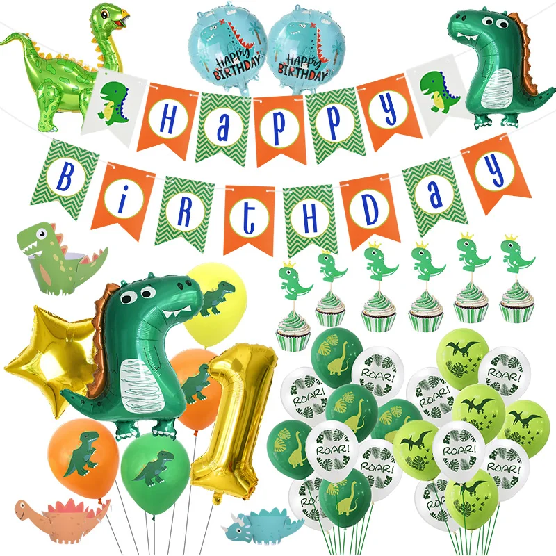 Праздничные украшения в вечерние динозавра набор воздушных шаров Бумажная
