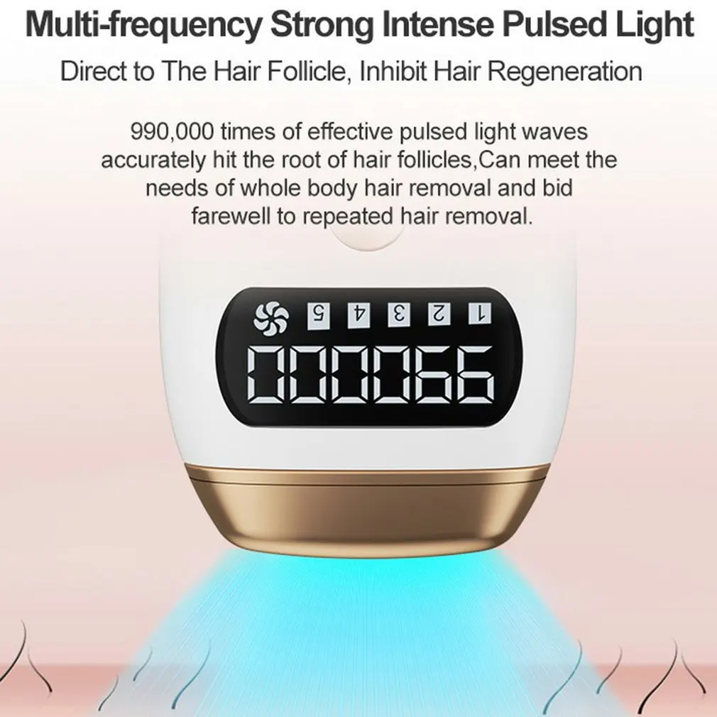 

W-1092 990000 Flash IPL Laser Hair Removal Machine Quartz Lamp Permanent 5 Levels Facial Body Hair Trimmer Epilator Home Use