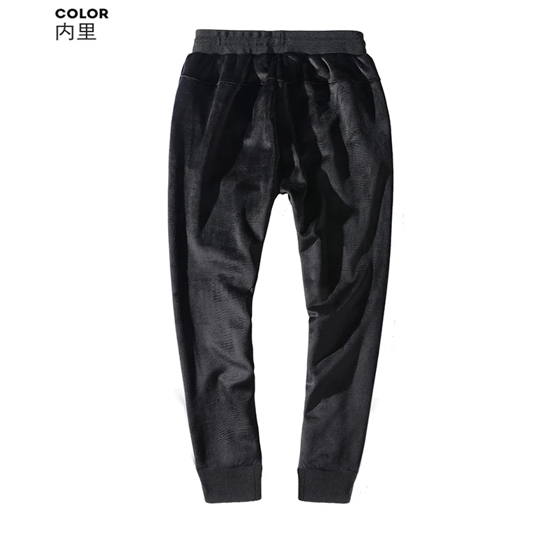 

8XL Men's Cotton Sport Straight Pants Running Men Thick Fleece Joggers Winter Super Warm Pant Printing Trousers Men Sweatpants