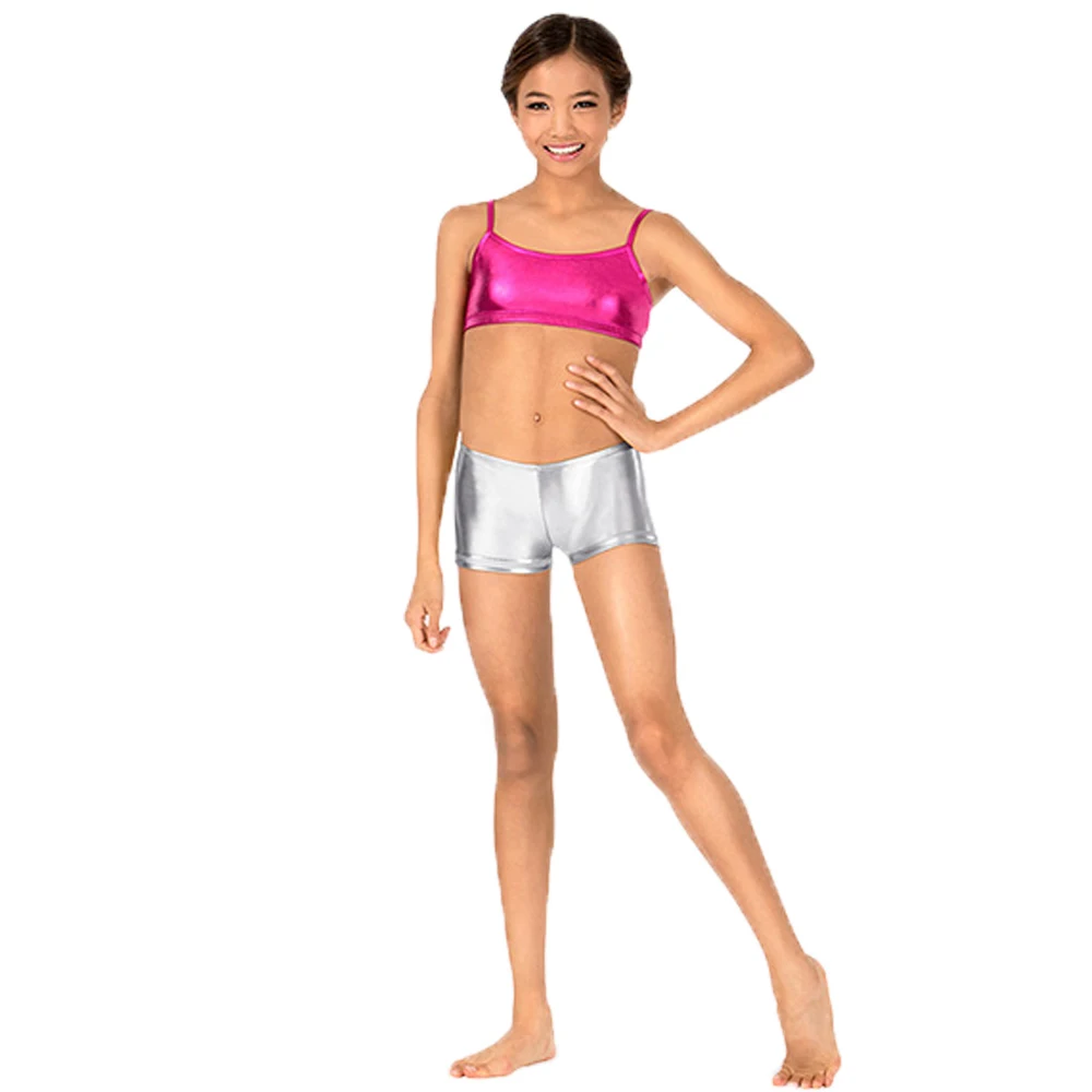 Toddler Low Waist Spandex Child Metallic Dance Shorts Girls Shiny Mini Stage Performance Ballet for Baby | Женская одежда