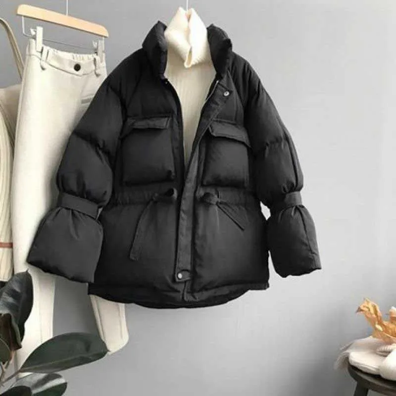 Однотонные женские парки с капюшоном однобортное пальто на молнии зимняя