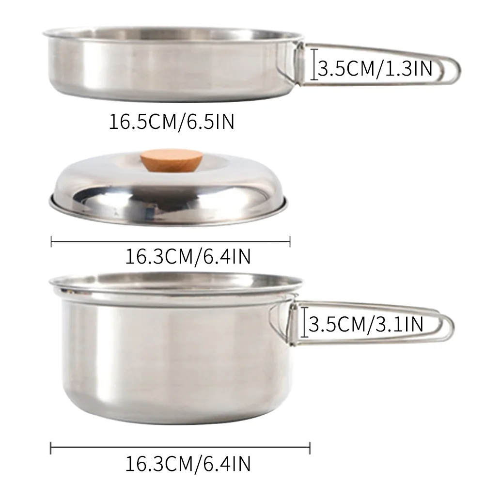 Кастрюля со складной ручкой из нержавеющей стали для кемпинга | Спорт и