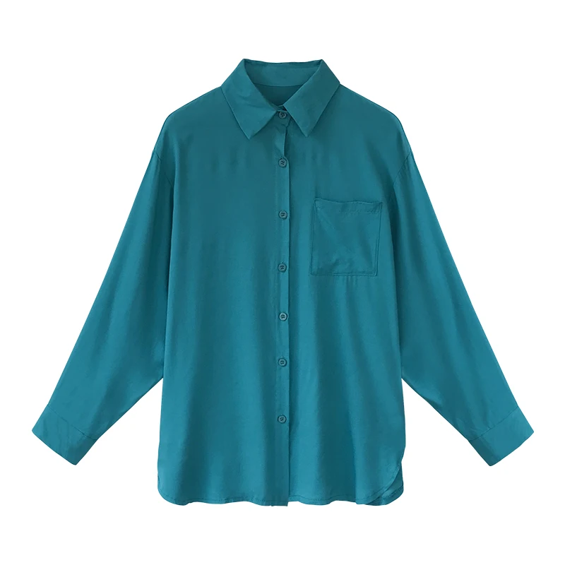 

Houthion Chiffon Shirt Women's Blouses Long Sleeve Top Summer Fashion Casual New Korean Retro Blouse Breasted Tops
