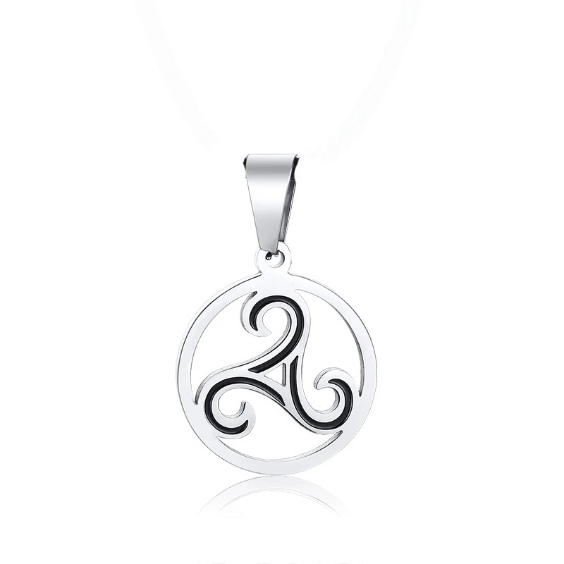 Pendant Серебряное ожерелье Triskelion с тройной спиральной подвеской, ожерелье из нержавеющей стали Bbc Renaissance, ювелирные изделия унисекс - Окраска металла: Pendant