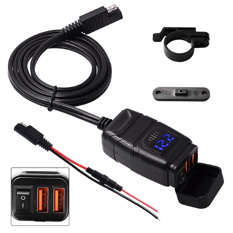 Motorcycle QC3.0 USB Charger Waterproof Dual Moto QC 3.0 Fast Charging 12V For Motocicleta Phone Mobile | Автомобили и мотоциклы