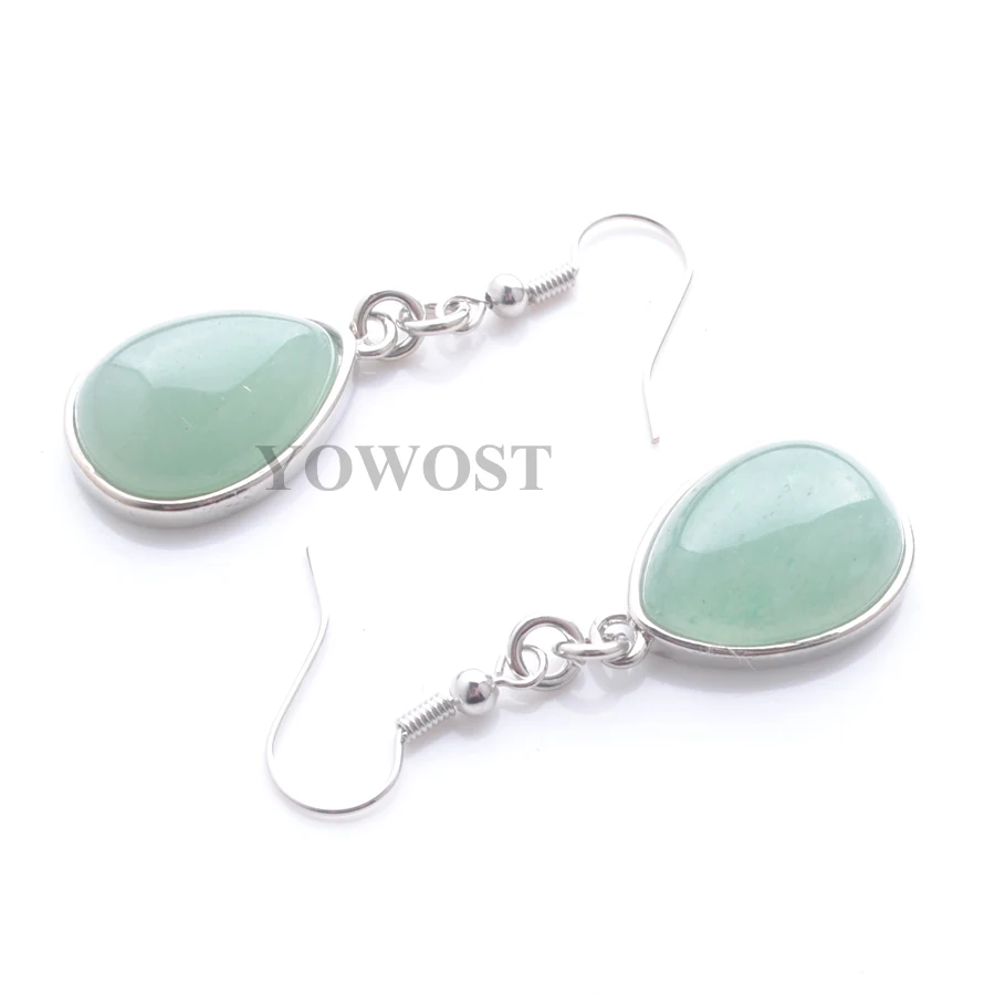 Natural Aventurine Gem Stone Teardrop Bead Drop Earrings 5Pair For Women Jewelry IR3176 | Украшения и аксессуары