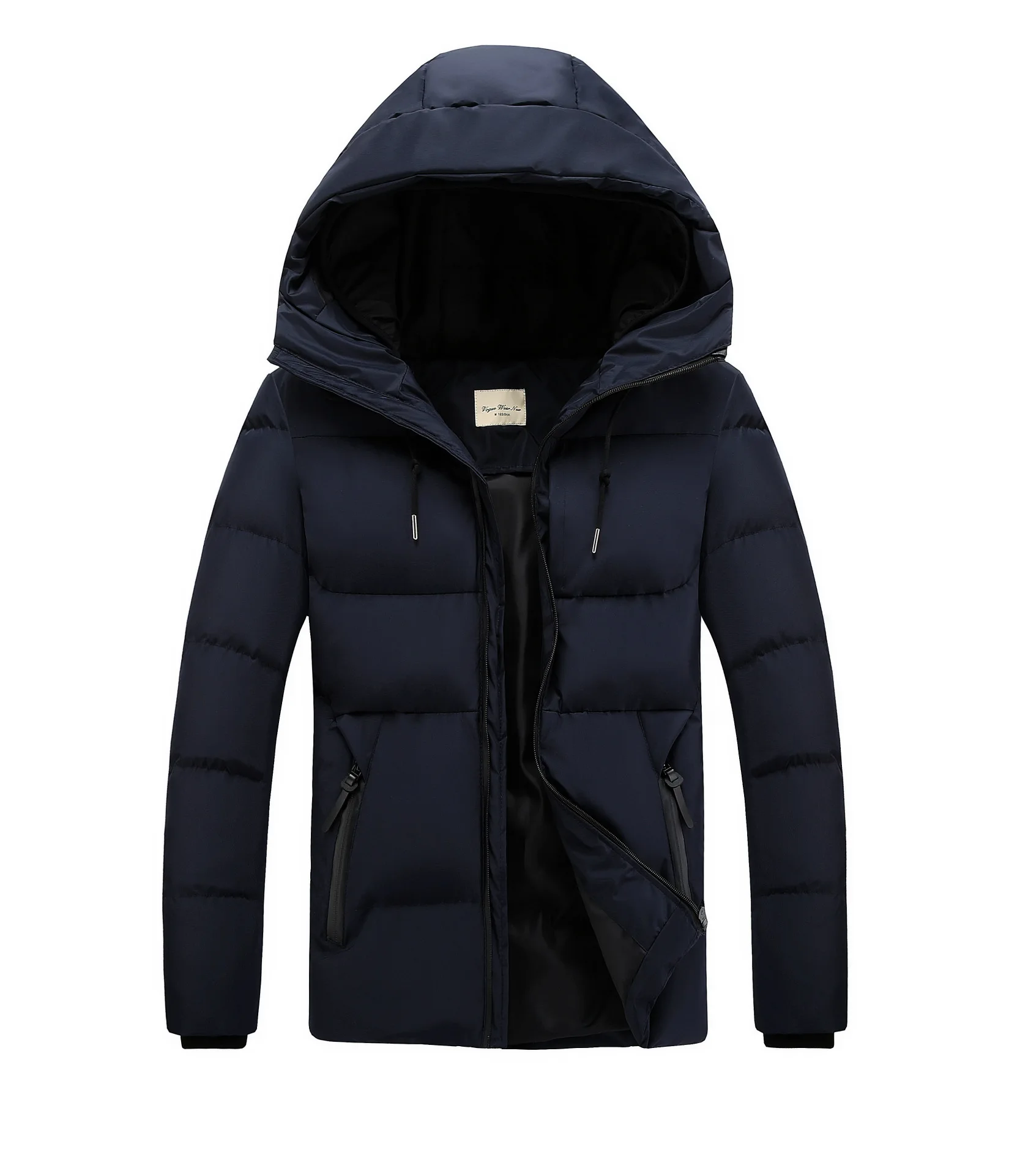 

Мужская зимняя куртка на хлопковом наполнителе, Корейская версия, модная утепленная хлопковая куртка с капюшоном, повседневные парки, Курт...