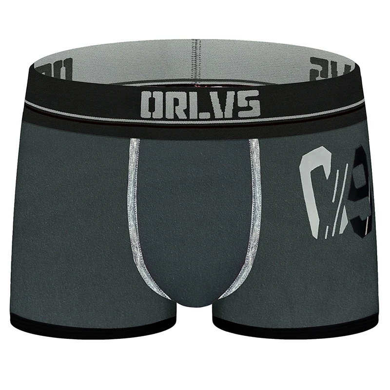 ORLVS Брендовое Мужское нижнее белье мужские сексуальные боксеры cueca masculina дышащие Ropa Interior hombre мужские трусы-боксеры calzoncillo hombre - Цвет: OR189-gray
