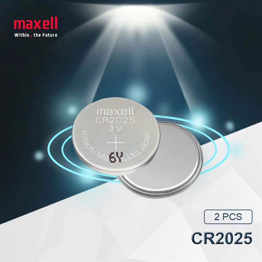 Оригинальные батарейки-таблетки cr2025 maxell 2 шт. Литиевые Батарейки cr 2025 3 в для шкалы