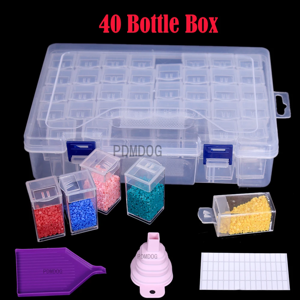 

64/60/40/32 Slot Plastic Bottles Container Storage Box Diamond Painting Accessories Diamant Painting Holder Daimond Painting Box