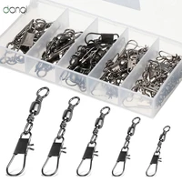 donql 50100pcs swivels fishing connector bearing interlock snap fishhook lure line connector winter fishing tackle accessories