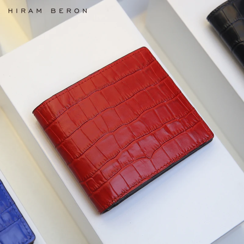 Индивидуальный кошелек Hiram Beron из итальянской крокодиловой кожи мужской
