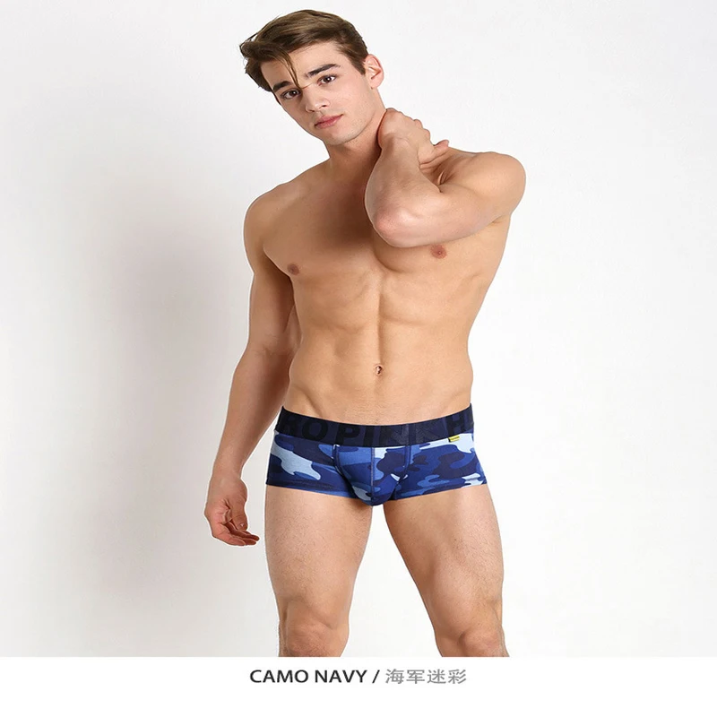 Мужское нижнее белье розовые хлопковые боксеры камуфляжные сексуальные шорты с