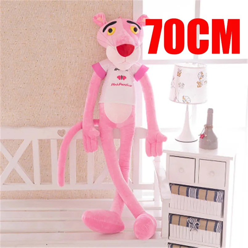 70 CM Новая мягкая игрушка "Розовая пантера", игрушки, мягкая кукла, розовая леопардовая кавайная игрушка, подарок для детей с одеждой, вечерние подарки на день рождения, 100 см - Цвет: 70 CM