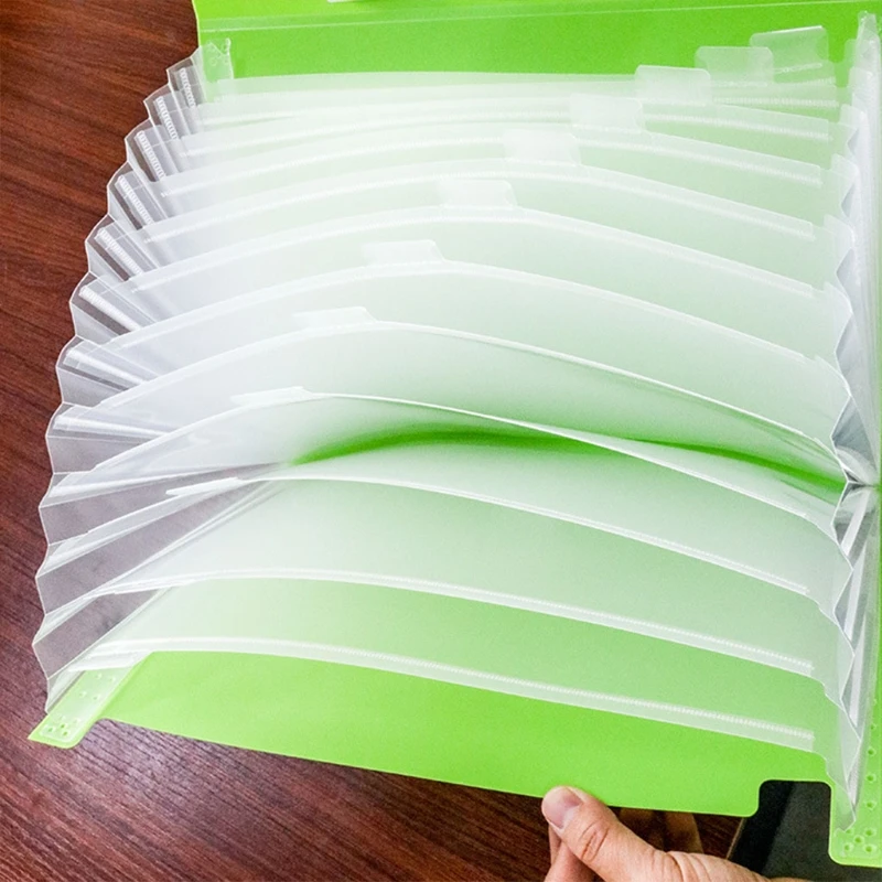 

2022 New Portable Multi-pocket A4 Expandable File Folder with 2 Sheets Sticky Index Tabs