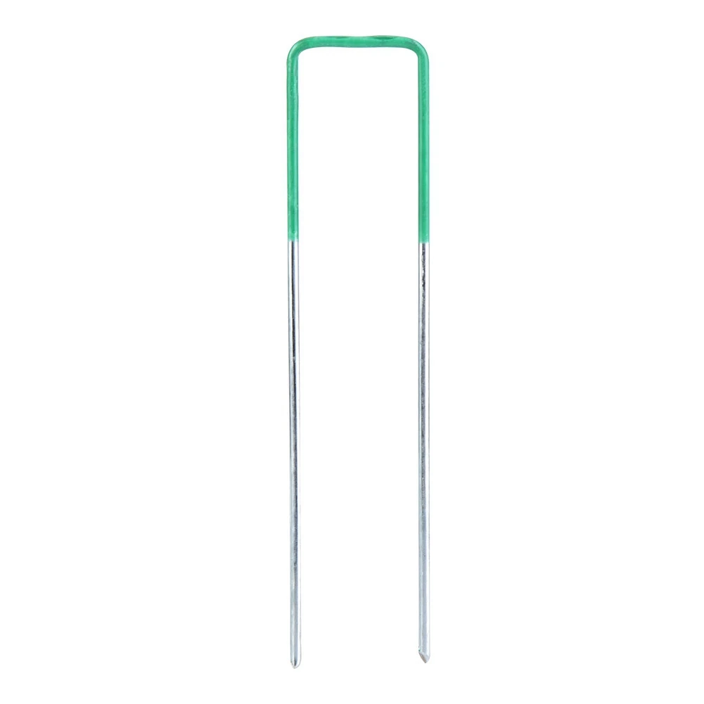 100 шт половинные зеленые искусственная трава газон U шпильки металлические