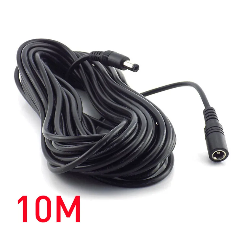 

DC 10m 1m 2m 3m 5m 5.5 x 2.1mm Power connector Jack Adapter lead cord 12v female + Male extension cable Plug power Cable