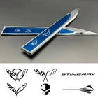 2 шт. 3D металлические эмблемы автомобиля Body боковые украшения Стикеры для Корвет c3 c4 c5 c6 c7 c8 автомобильные аксессуары наклейка на автомобиль Стикеры