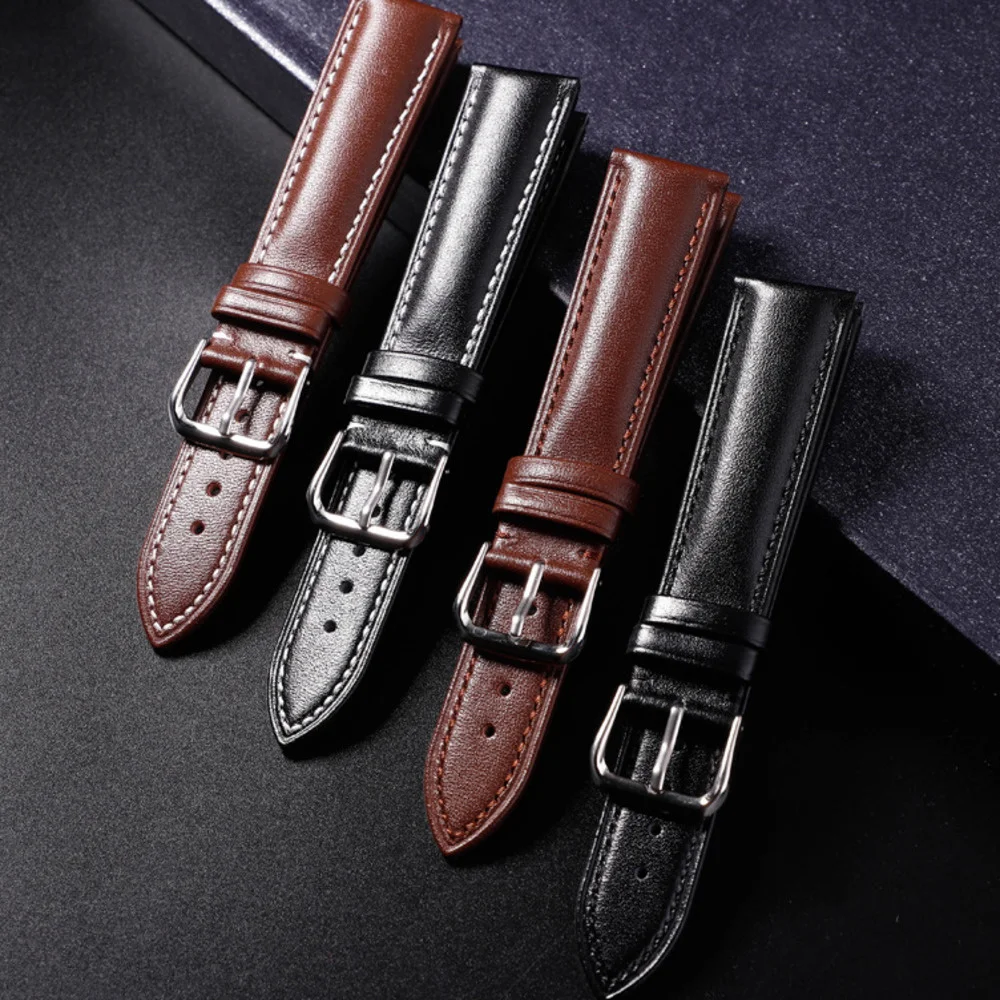 

Genuine Leather Watch Strap For Man Watch Accessory For Huawei Samsung 12 14 16 18 19 20 21 22 24mm Replacement WristBands