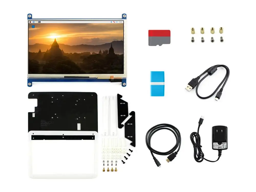 Raspberry Pi 4 Model B Display Kit, 7inch Capacitive Touch LCD, Micro SD Card, USB to mciro USB cable, Etc