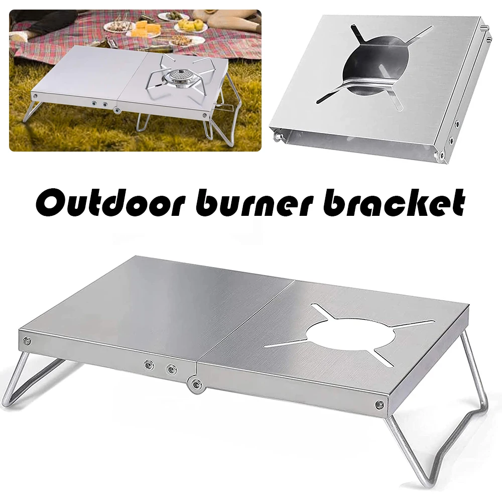 

Stainless Steel Outdoor Stove Bracket Heat Insulation Table Portable Foldable Camping Stove Accessories HE