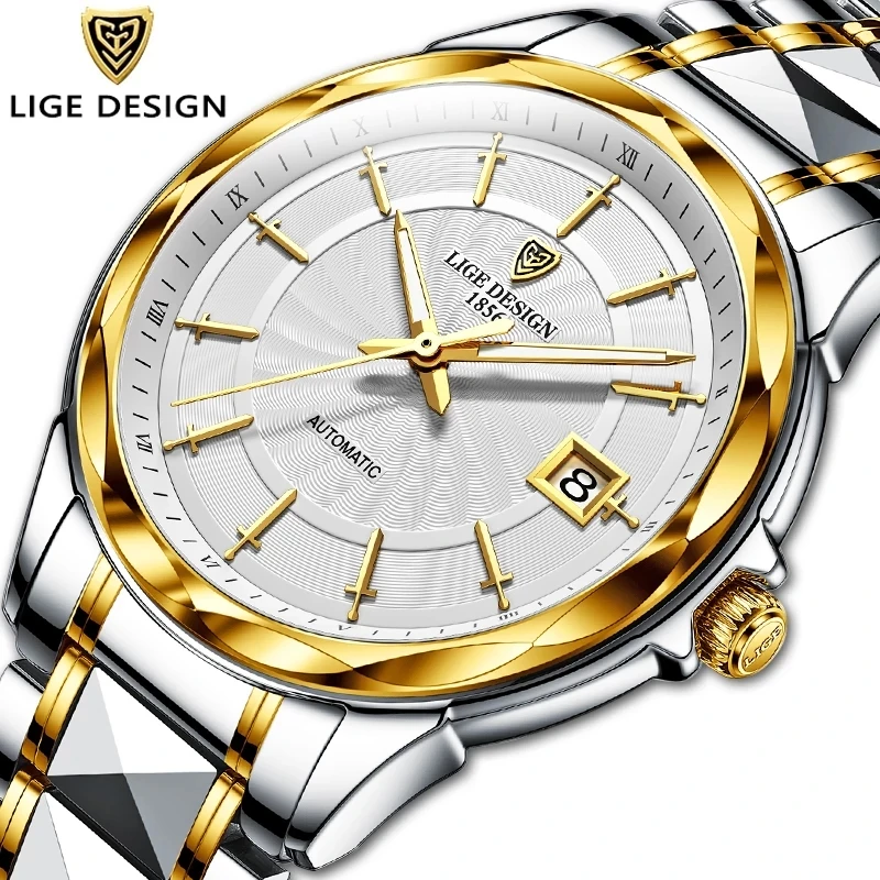 

2020 LIGE Fashion Wrist Watch Men Automatic Tourbillon Tungsten Steel Waterproof Business Mechanical Watches Relogio Masculino