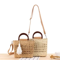 hand carrying crossbody woven tassel ins leisure vacation straw bag