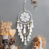 dreamcatchers handmade tapestry macrame feather white tassel boho wall hanging living room bedroom wind chimes home decor gift