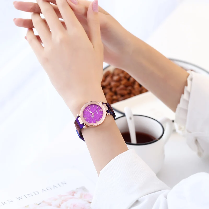 Модные женские магнитный ремешок роскошные часы браслет Мода 2019 аналоговые