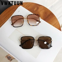 vwktuun square sunglasses women 2021 alloy frame oversized womens sunglasses luxury big glasses uv400 lunette de soleil femme