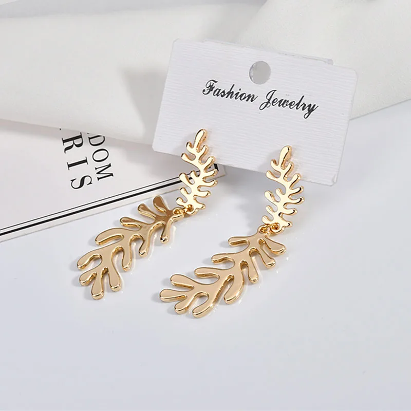 Серьги в виде листьев корейского персонажа серьги из сплава аксессуары сделай