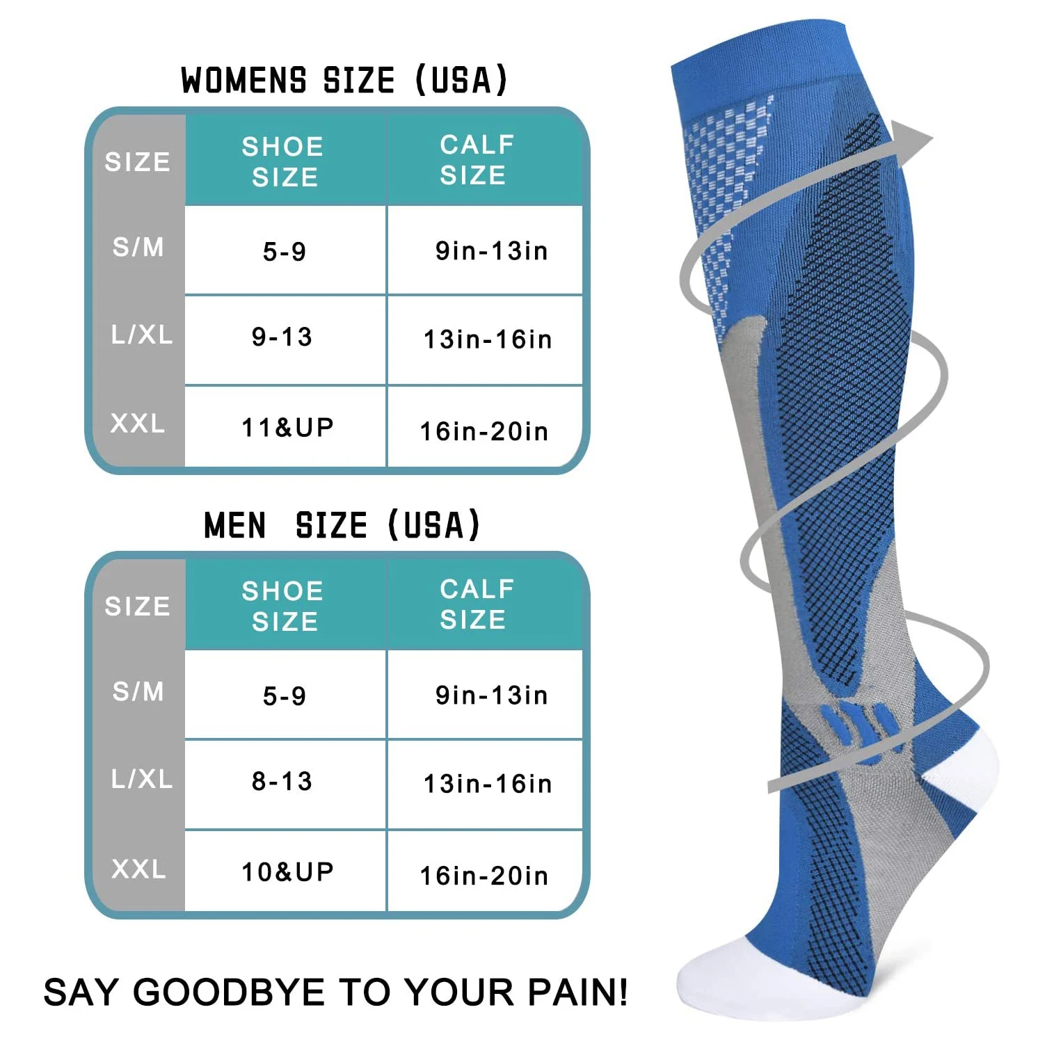 

Brothock 3 Pairs Compression Socks for Women & Men 20-30 mmHg Comfortable Athletic Nylon Medical Nursing Stockings Sport Running