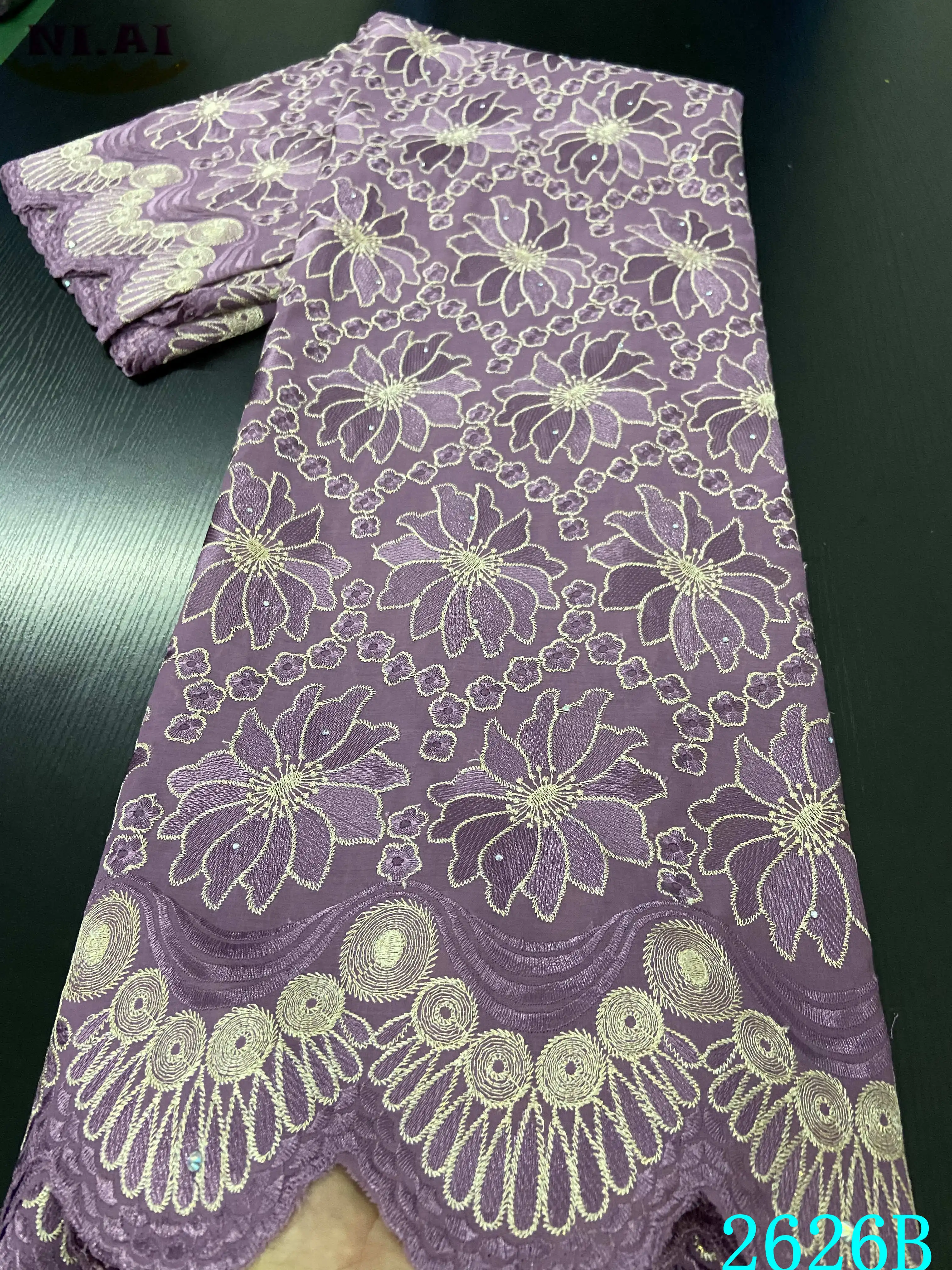 Новейшая африканская хлопчатобумажная кружевная ткань NIAI 2020 с отверстиями