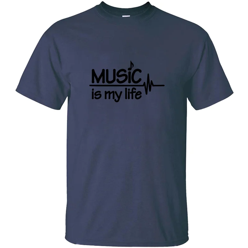 Модная Футболка Music Is My Life Мужская Черная большой размер 3xl 4xl 5xl хлопковая