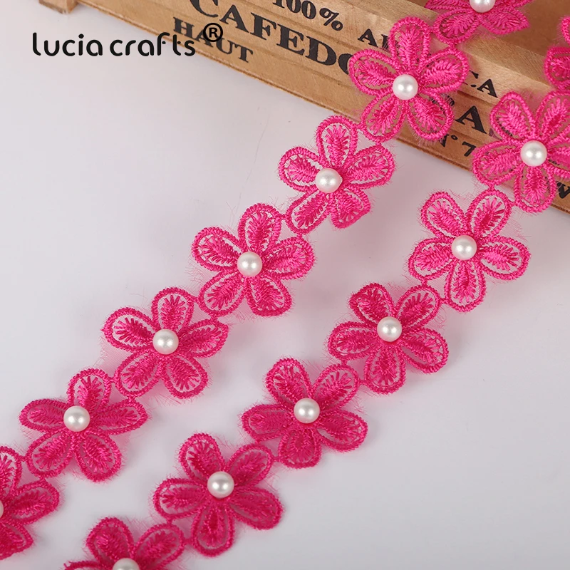 Lucia Crafts кружевная отделка с цветочной вышивкой и жемчужинами аксессуары для