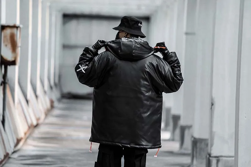 2019 зимнее пальто повседневные мужские парки из искусственной кожи теплая куртка