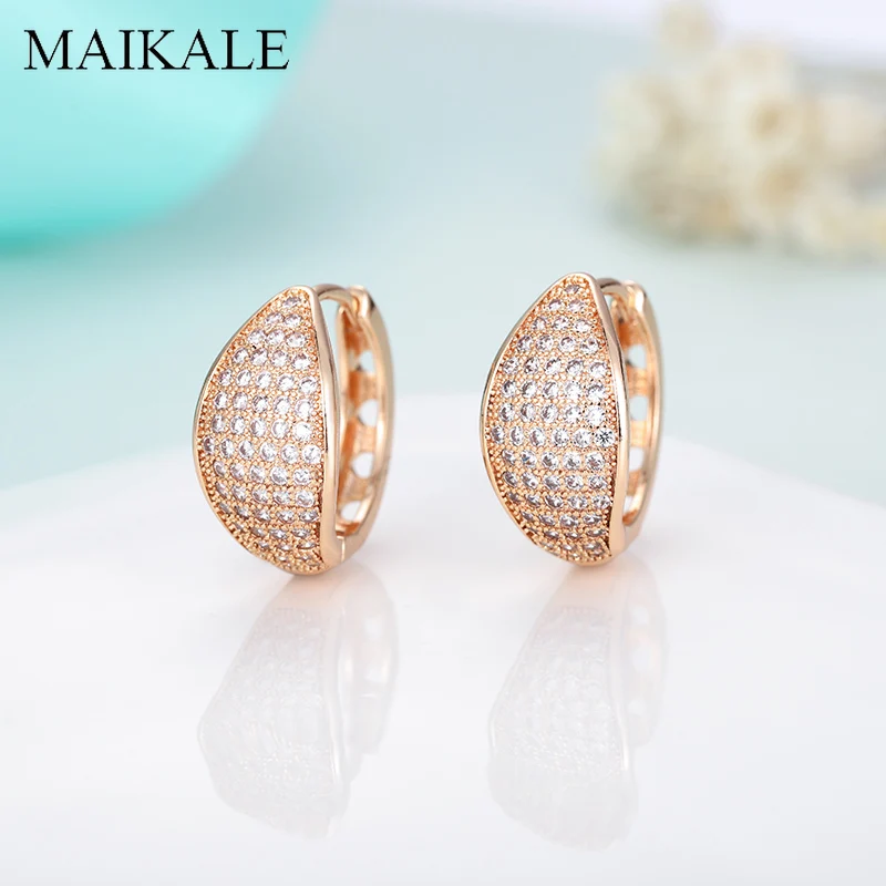 Женские круглые серьги-гвоздики MAIKALE роскошные серьги золотистого/серебристого